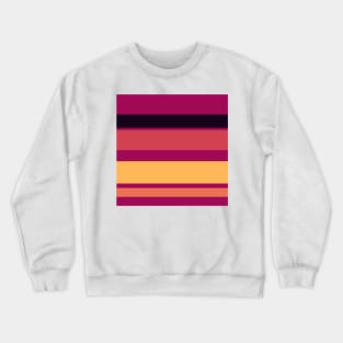 A prodigious recipe of Almost Black, Dark Fuchsia, Brick Red, Light Red Ochre and Butterscotch stripes. Crewneck Sweatshirt